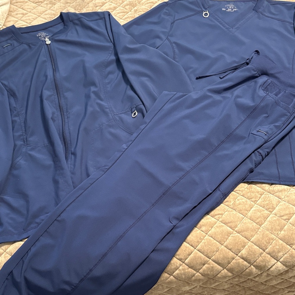 NFINITY Navy Blue 3 Scrub Set